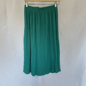 Koret Green Crinkle-Texture Maxi Skirt M vintage style casual skirt delicate